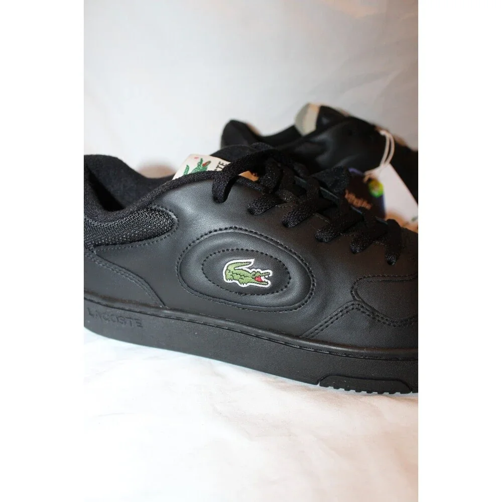 Lacoste Lineset Leather Sz 9 Men's Black Lifestyle Athletic Sneakers 223 NEW